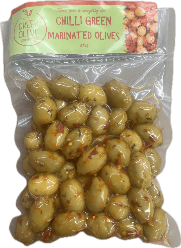 Marinated Green Olives in Chilli